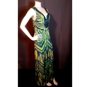 Vibrant green maxi dress
